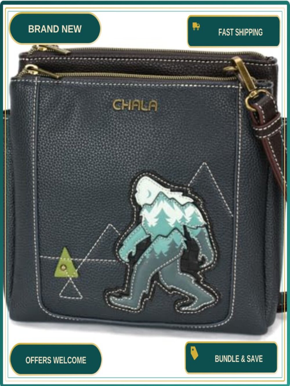 Merry Messenger Faux Leather Crossbody Bag RFID Protected Adjustable Strap